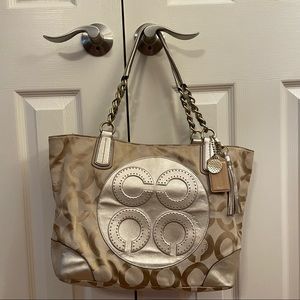 Coach Colette Signature Op Art Sateen Tote